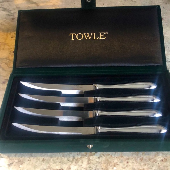 Towle Stainless Steel Steak Knives and Case